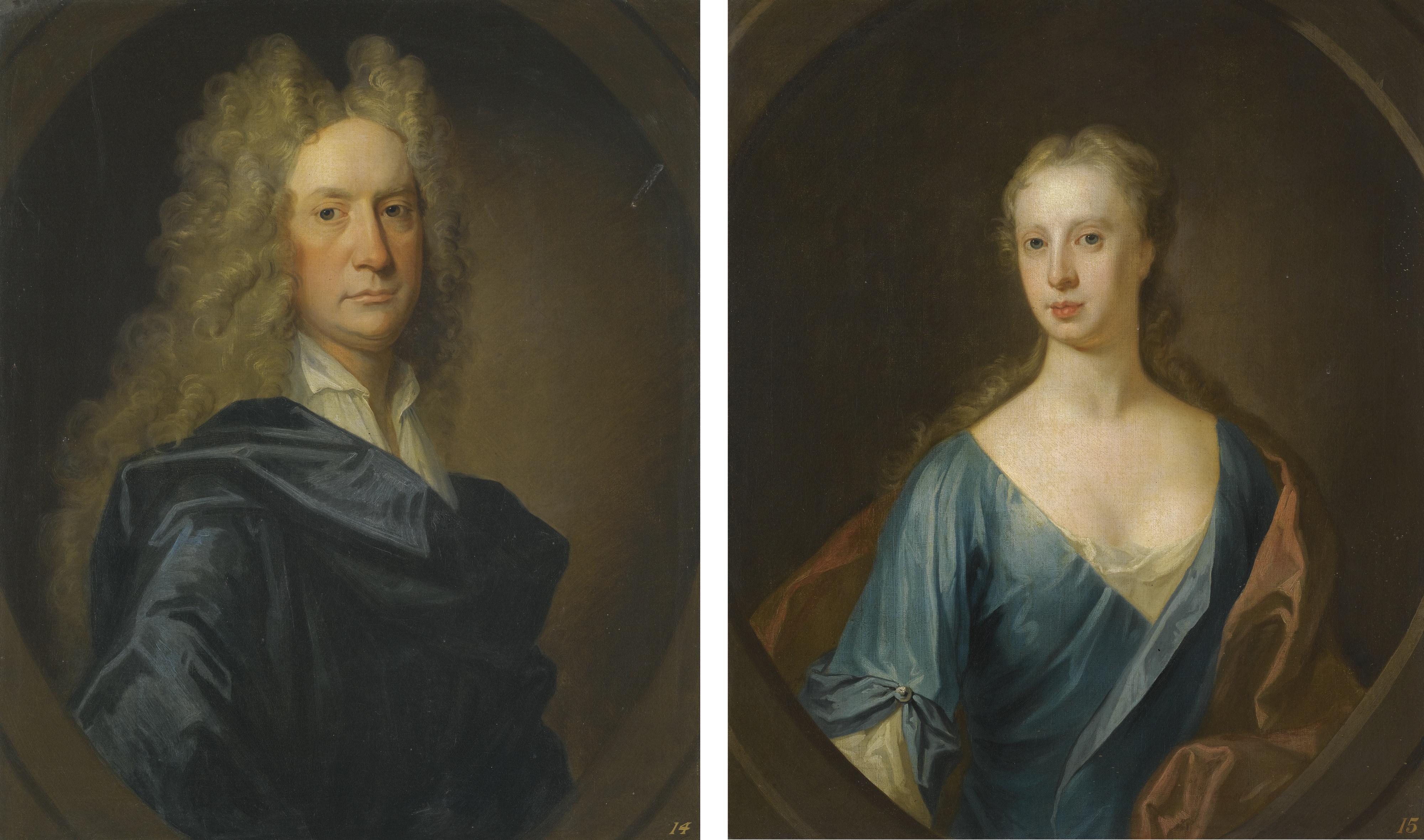 William Aikman - Portrait Of James Drummond, 2Nd Laird Of Blair Drummond (1673-1739); And Portrait Of His Wife Jean Carre Of Cavers (1681-1766)