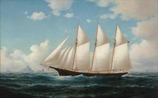 William Alexander Coulter - Schooner J.M. Colman off the Farallon Islands 28 x 44in