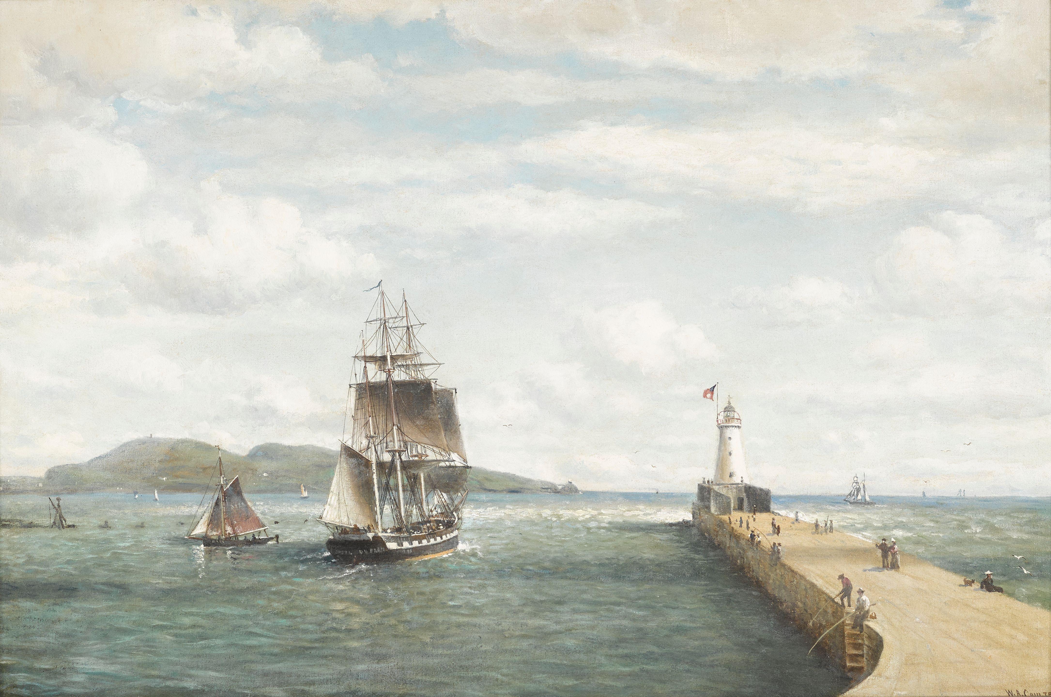 William Alexander Coulter - Three-Masted Barque Leaving Howth near Dublin, Ireland