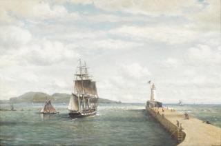 William Alexander Coulter - Three-Masted Barque Leaving Howth near Dublin, Ireland