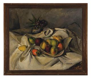 William Alexander Gaw - Still life of fruit on a white cloth
