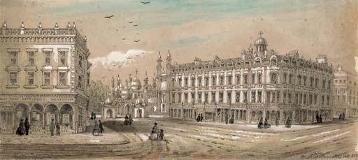 William Alfred Delamotte - Brighton Pavilion from Castle Square