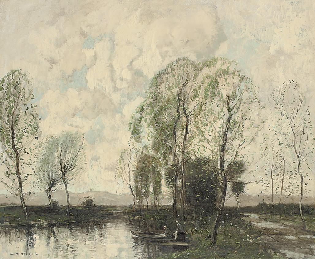 William Alfred Gibson - Boating On A Canal