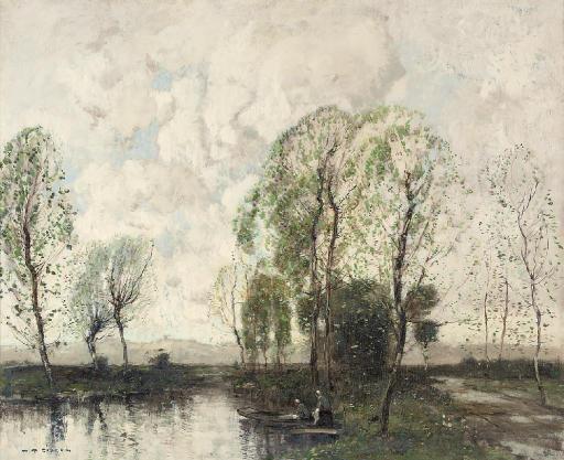 William Alfred Gibson - Boating on the river