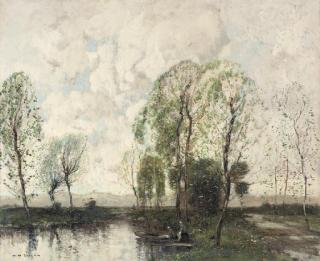 William Alfred Gibson - Boating on the river