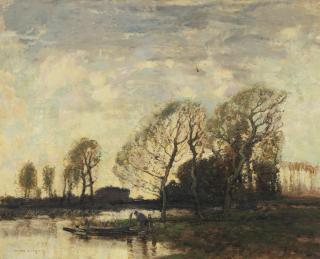 William Alfred Gibson - By the punt, evening