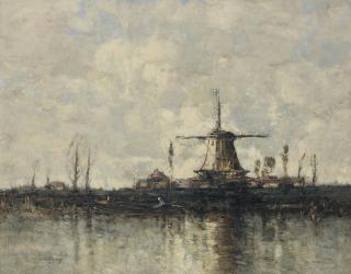 William Alfred Gibson - Windmill by the river