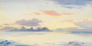 William Alister MacDonald - Tahiti mounted but unframed