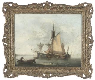 William Anderson - Dutch pincks drying their sails at the end of the day