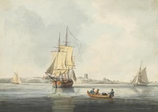 William Anderson - Off the coast of Aldeburgh, Suffolk; Off Bawdsey, Suffolk, a pair the first 17.8 x 24.8cm (7 x 9 3/4in); the second 17.2 x 24.4cm (6 3/4 x 9 5/8in). (2)