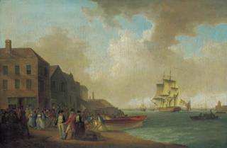 William Anderson - On The Foreshore At Gosport, Watching A New Arrival Coming In