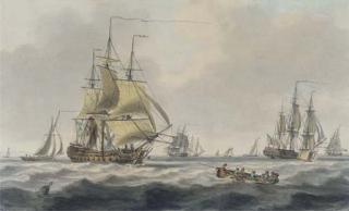 William Anderson - Royal Naval Frigates And Other Shipping In The Downs
