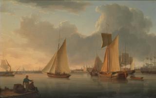 William Anderson - Thames scene with the Tower of London and St Paul\'s Cathedral in the distance