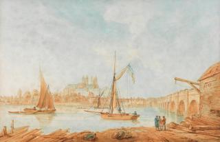 William Anderson - Westminster Abbey from the South Bank of the Thames; The Tower of London from the Thames, a pair each 28.9 x 44.5cm (11 3/8 x 17 1/2in). (2)