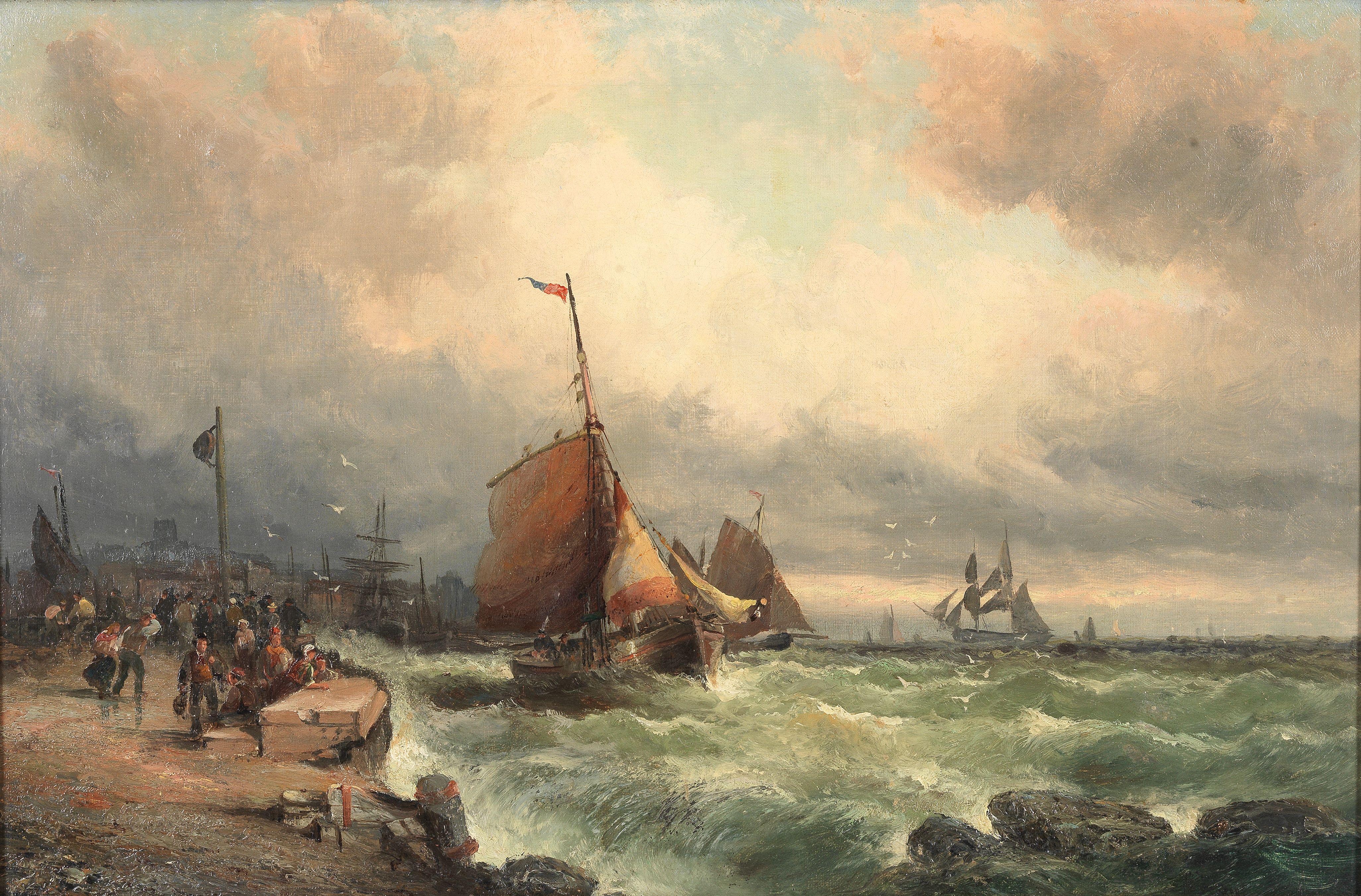 William Anslow Thornbery - Fishing vessels leaving Whitby