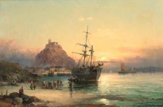 William Anslow Thornley - Passengers disembarking a ship before St. Michael\'s Mount