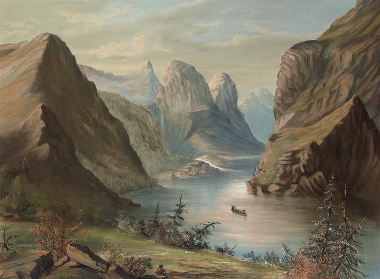 William Armstrong - On the Fraser River, Rocky Mountains