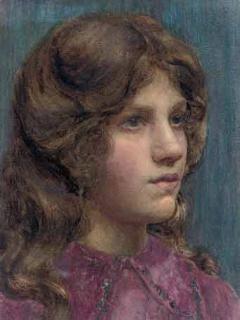 William Arthur Breakspeare - Young girl in a pink dress, bust-length