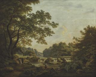 William Ashford, P.R.H.A. - A Weir on the River Clodiagh at Charleville Forest, Co. Offaly, Ireland