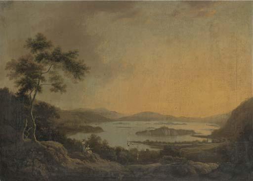 William Ashford - View of Loch Lene, Lower Lake Killarney, with old Muckross House in the foreground