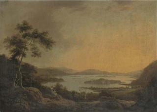 William Ashford - View of Loch Lene, Lower Lake Killarney, with old Muckross House in the foreground