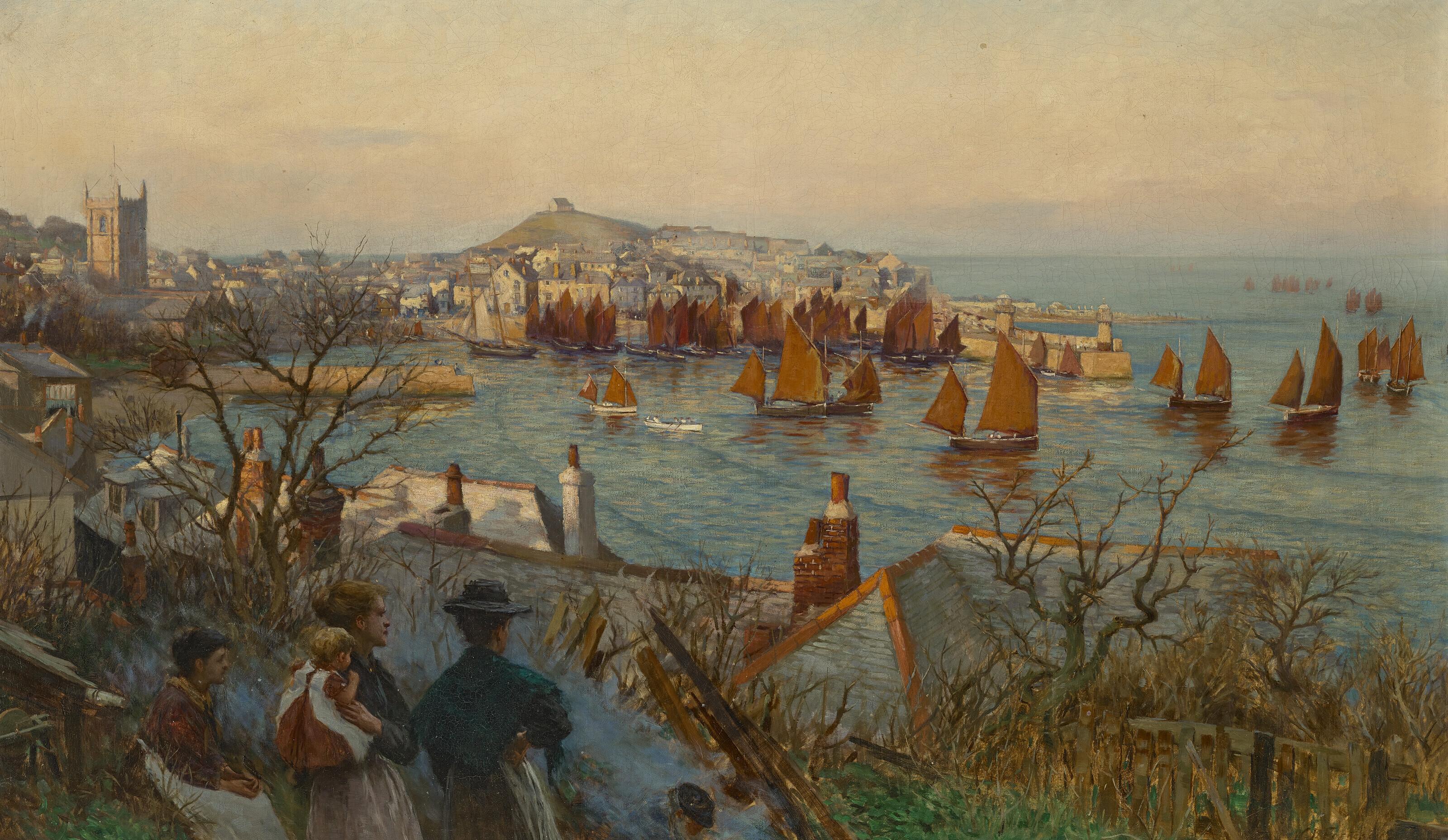 William Banks Fortescue, R.W.A., R.B.S.A. - The fleet in the harbour at St Ives