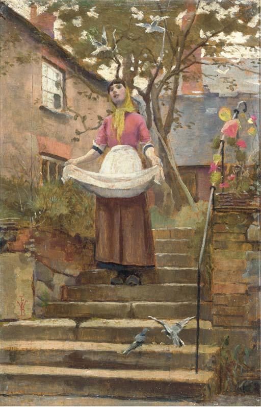 William Banks Fortescue - Feeding The Birds