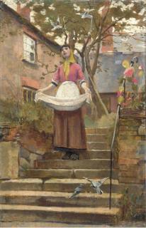 William Banks Fortescue - Feeding The Birds