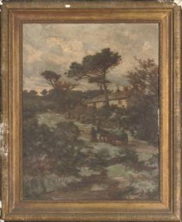 William Banks Fortescue - Returning home across the downs