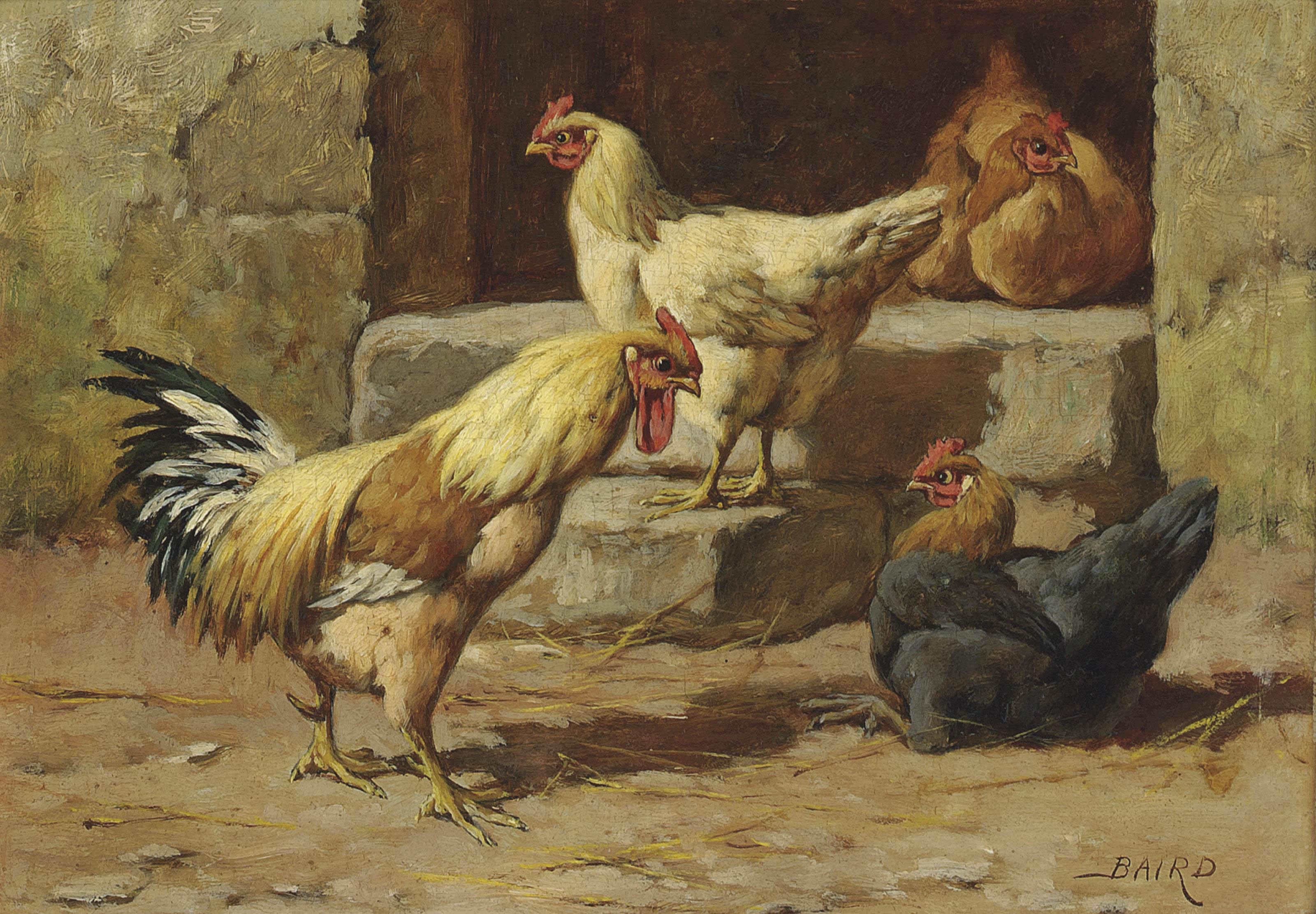 William Baptiste Baird - A group of poultry; and A garden corner