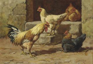 William Baptiste Baird - A group of poultry; and A garden corner
