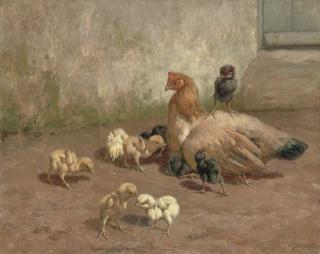 William Baptiste Baird - All My Own - A Hen with her Chicks