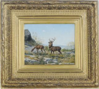 William Baptiste Baird - Doe and a stag