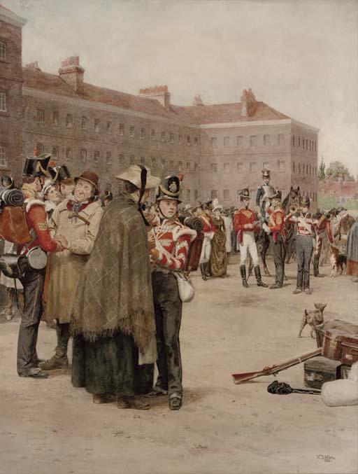 William Barnes Wollen, R.I. - Last minute goodbyes, ready for the march