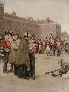 William Barnes Wollen, R.I. - Last minute goodbyes, ready for the march