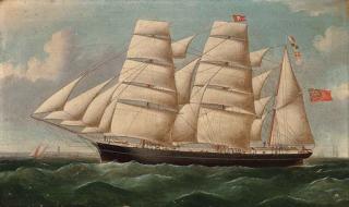 William Barnett Spencer - The three-masted barque North Wind passing Dungeness under full sail
