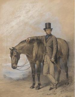 William Barraud - A gentleman with his horse