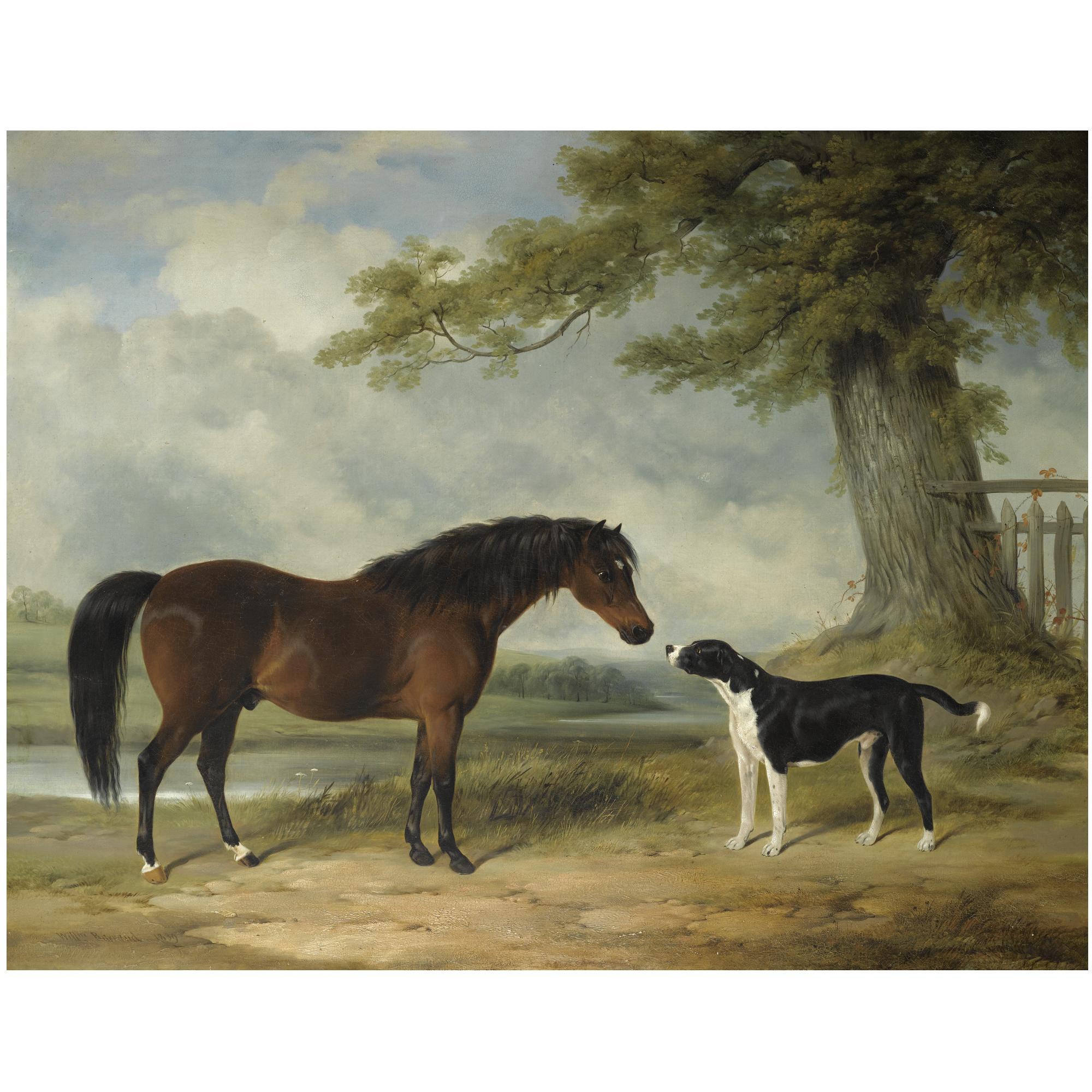 William Barraud - A Pony With A Dog