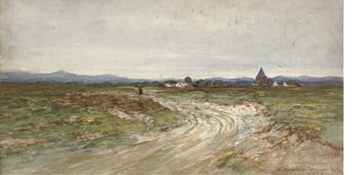 William Beattie Brown, R.S.A. - A Distant Figure On A Path