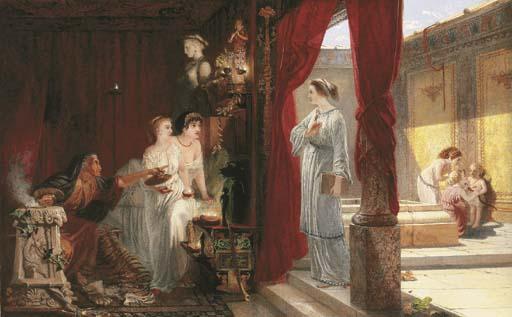 William Bell Scott - A Messenger of the New Faith: Rome AD 150 - \'What communion has light with darkness....?\'