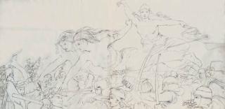 William Bell Scott - Study for The fatal sisters select the doomed at the battle