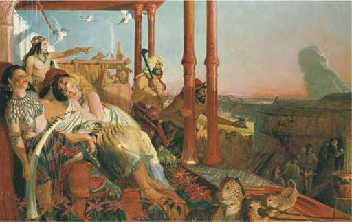 William Bell Scott - The Eve of the Deluge. \'For as in the days that were before the Flood, they were eating and drinking, and marrying and giving in marriage, until the day that Noah entered into the Ark\'. Matthew XXIV, verse 38