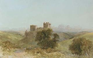 William Bennett, N.W.S. - A Ruined Castle In A Landscape
