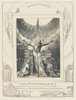 William Blake - And My Servant Job Shall Pray For You, Plate 18, From: The Book Of Job (Bindman 643; Binyon 123)