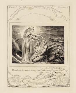 William Blake - Job Rebuked by his Friends, pl. 10; The Vision of God, pl. 17, from the Illustrations of the Book of Job 2