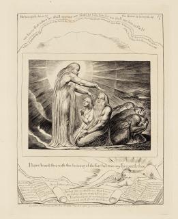 William Blake - Job Rebuked by his Friends, pl. 10; The Vision of God, pl. 17, from the Illustrations of the Book of Job 2