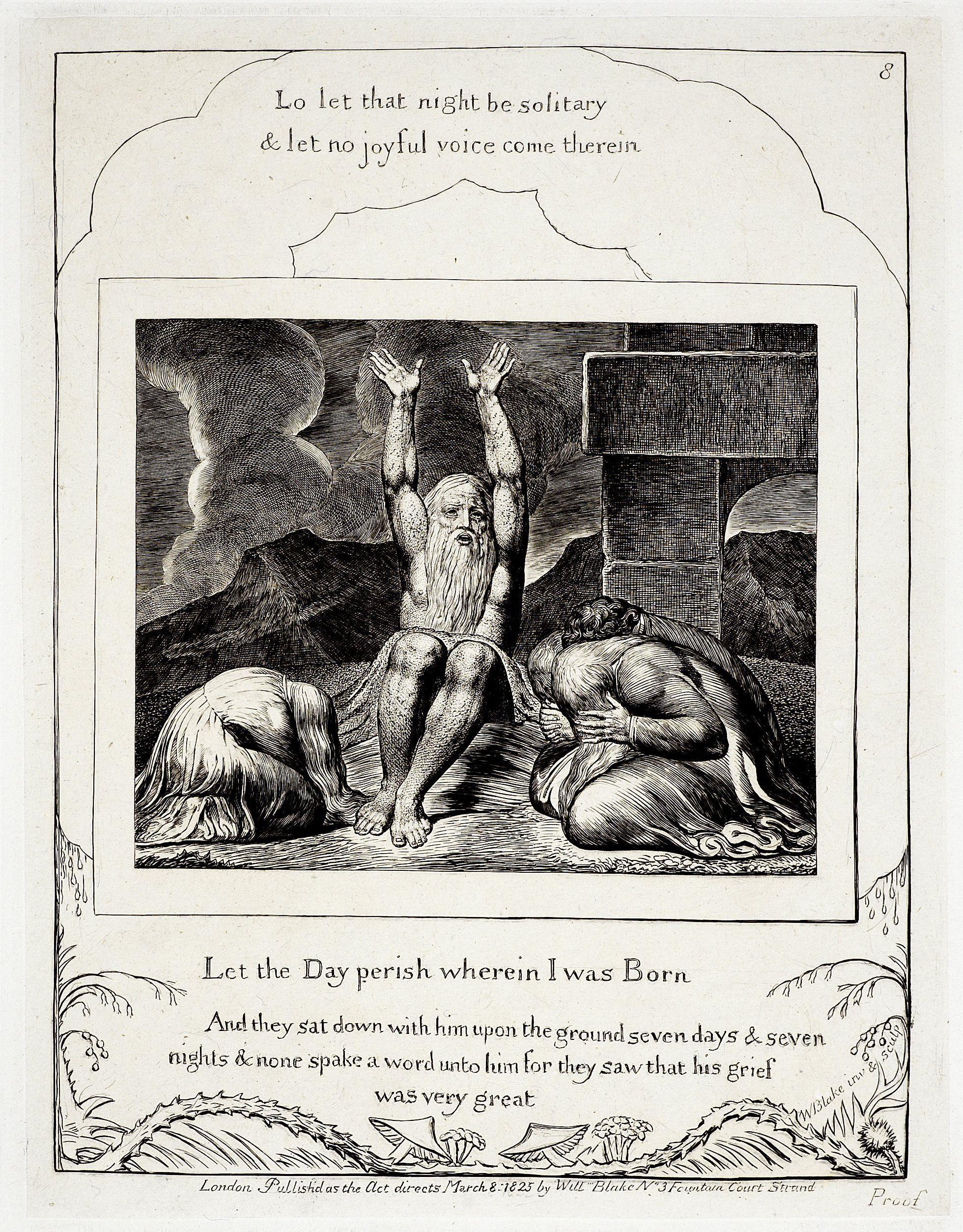 William Blake - Plates seven, eight and nine from Illustrations of the Book of Job