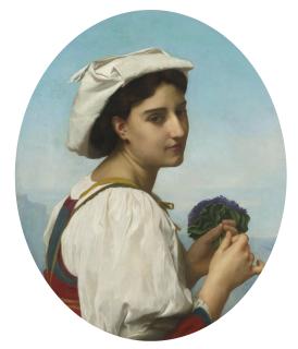 William Bouguereau - French Le Bouquet De Violettes