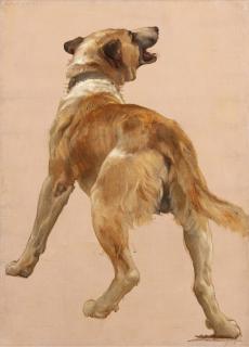 William Bouguereau - Study of the Dog of Homѐre et son guide