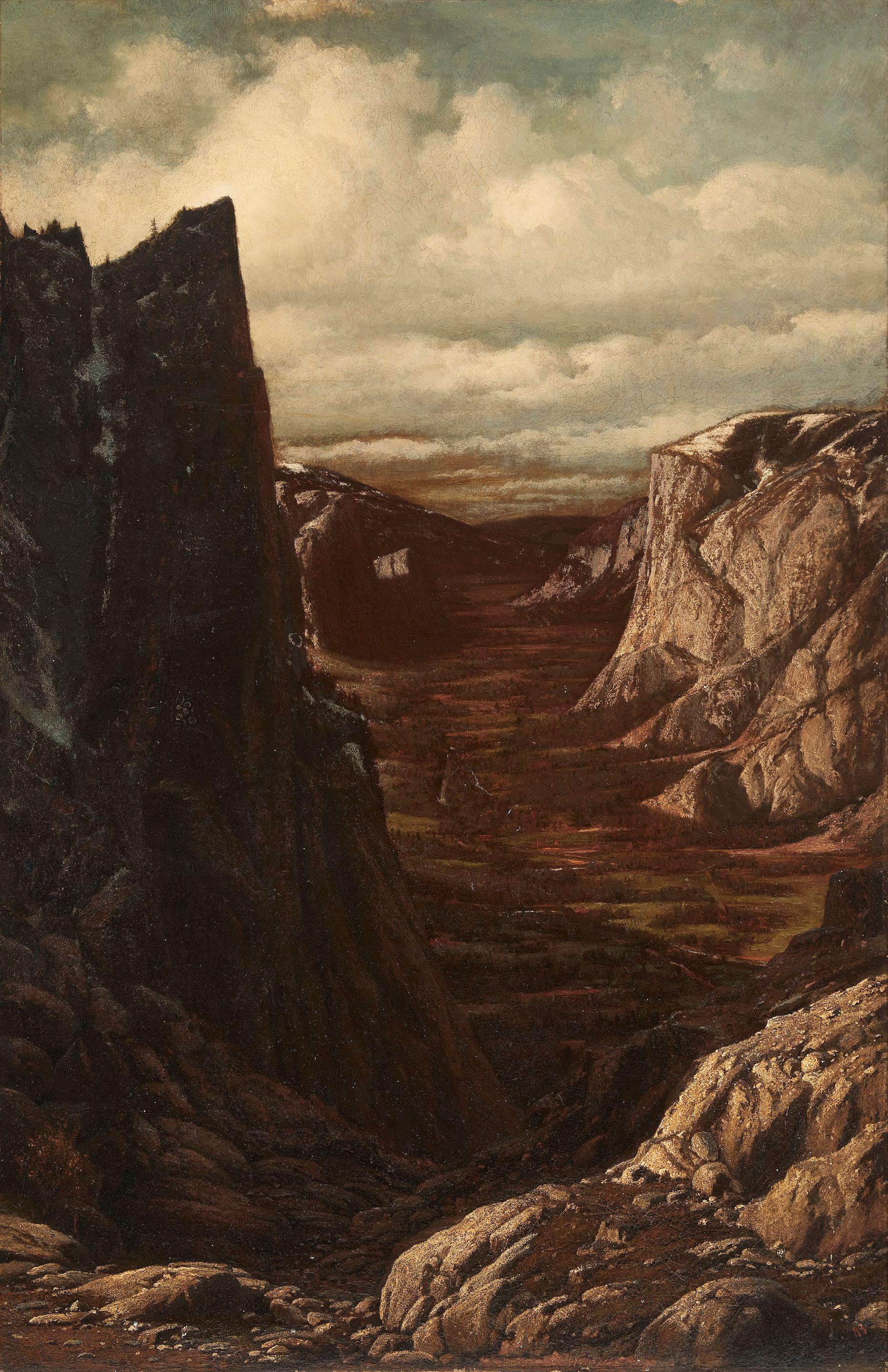 William Bradford - Looking Down the Yosemite Valley Near Sentinel Rock